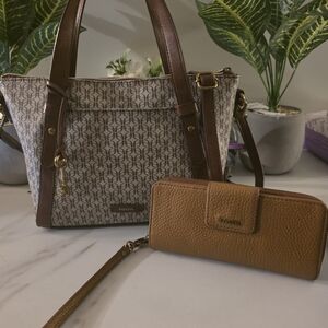 Fossil Brown and Tan Women's Bag Set
